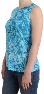 John Galliano Blauw geprinte tank top voor dames - maat