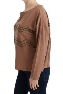 John Galliano Bruin Gebreid Pullover Truien - maat XS