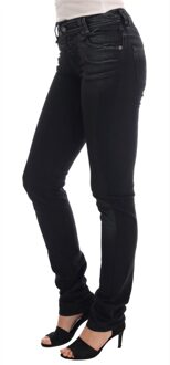 John Galliano damesspijkerbroek in Gray Wash katoen stretch regular fit - maat Zwart