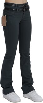 John Galliano Grijze Mid-Waist Slim Flared Denim Broek Dames Jeans Grijs