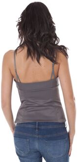 John Galliano Grijze Satijnen Mouwloze Top Grijs