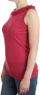 John Galliano Mouwloze Top met Geplooide Halslijn - maat S Klaproos