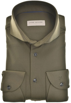 John Miller Donkergroen Slim Fit Hyperstretch Overhemd John Miller , Green , Heren - 4Xl,6Xl