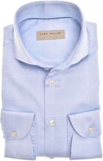John Miller Lange mouw overhemden Blauw - 43 (XL)