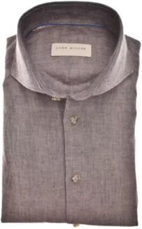 John Miller Lange mouw overhemden Bruin - 40 (M)