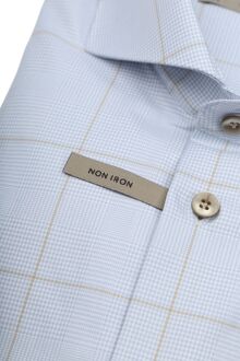 John Miller Overhemd Check Lichtblauw - 38