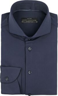 John Miller Overhemd Hyperstretch Navy Donkerblauw - 39,40,41,42,43,44