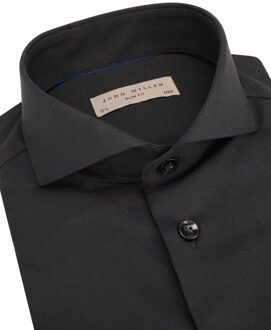 John Miller Slim fit overhemd Zwart - 38 (S)