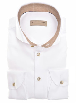 John Miller slim fit shirt John Miller , White , Heren - 3Xl,6Xl
