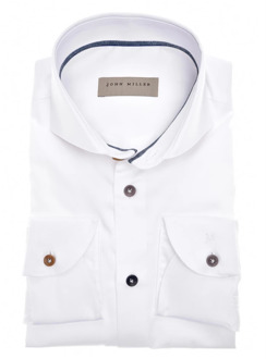 John Miller tailored fit Overhemd John Miller , White , Heren - 4Xl,3Xl,5Xl