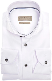 John Miller Witte lange mouw overhemden John Miller , White , Heren - 2Xl,4Xl,3Xl