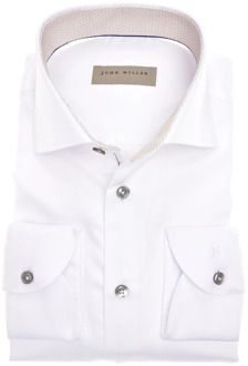 John Miller Witte lange mouw overhemden John Miller , White , Heren - 3Xl,4Xl