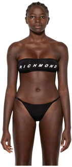 John Richmond Bandeau Bikini Set met Contrastlogo John Richmond , Black , Dames - XS