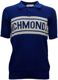 John Richmond Blauw Katoenen Polo Shirt Ump24216Po John Richmond , Blue , Heren - L,M,3Xl