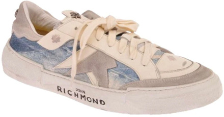 John Richmond Denim Sneaker met Geborduurd Logo John Richmond , Blue , Heren - 43 Eu,41 Eu,45 Eu,44 Eu,39 Eu,42 Eu,40 EU