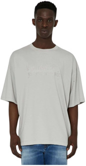 John Richmond Geborduurde Voorkant Ronde Hals T-shirt John Richmond , Gray , Heren - 2Xl,Xl,L,M,S