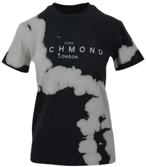 John Richmond Gedurfd Logo Korte Mouw T-Shirt John Richmond , Black , Dames - L,M,S,Xs