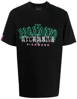 John Richmond Grafisch Logo T-Shirt John Richmond , Black , Heren - Xl,L,M,S