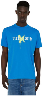 John Richmond Grafische Print T-shirt John Richmond , Blue , Heren - 2Xl,L,S