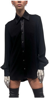John Richmond Overhemd met contraststoffen en wijde mouwen John Richmond , Black , Dames - L,S,Xs,2Xs