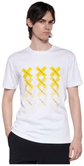 John Richmond Regular T-shirt met contrasterende print en logo John Richmond , White , Heren - Xl,L,M,S