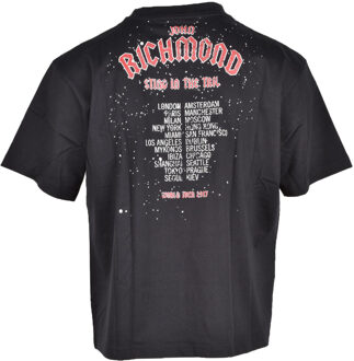 John Richmond Scorpio Grafische T-shirt 2017 - maat S Zwart