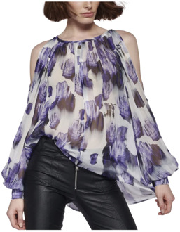 John Richmond Semi-transparante zijden blouse John Richmond , Purple , Dames - L,M,S