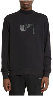 John Richmond Sweatshirt met contrastlogo en grafische print John Richmond , Black , Heren - 2Xl,Xl,S
