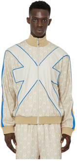 John Richmond Sweatshirt met ton-sur-ton patroon en rits John Richmond , Beige , Heren - 2Xl,Xl,L,M