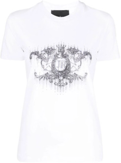 John Richmond T-Shirt met Contrast Design John Richmond , White , Dames - M,Xs