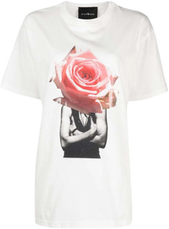 John Richmond T-shirt met decoratieve rozenprint John Richmond , White , Dames - M,S,Xs,2Xs