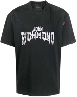 John Richmond T-shirt met Korte Mouwen en Logo John Richmond , Gray , Heren - 2Xl,Xl,S