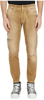 John Richmond Trendy Slim Fit Jeans met Scheuren voor John Richmond , Brown , Heren - W34,W30,W32,W31,W33,W35