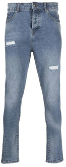 John Richmond Versleten Slim-Fit Jeans John Richmond , Blue , Heren - W32,W30,W40