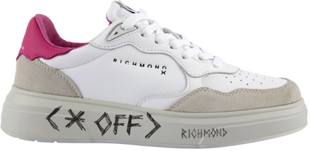 John Richmond Wit Roze Leren Sneakers John Richmond , White , Dames - 37 Eu,41 Eu,39 Eu,40 Eu,36 Eu,38 EU