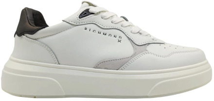 John Richmond Witte Leren Platform Sneakers John Richmond , White , Heren - 45 Eu,42 Eu,40 Eu,41 Eu,44 Eu,43 EU