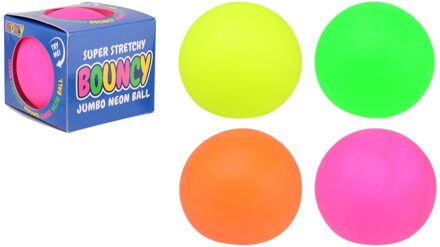 John Toy Neon bouncy bal 10 cm in doos Multikleur