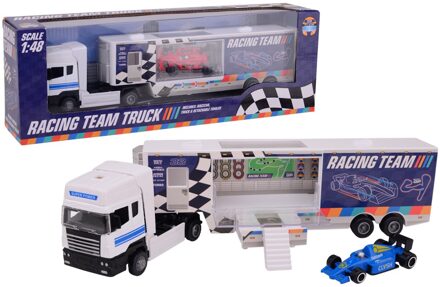 John Toy Racing team truck schaal 1:48 Multikleur