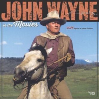 John Wayne In The Movies Official 2025 12 X 24 Inch Monthly Square Wall Calendar Plastic-Free - Browntrout