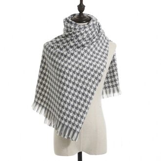 Johnature Winter Casual Plaid Warm Showl Thicken Vrouwen Sjaal Alle Match Tassle 7 Kleuren Sjaal Grijs