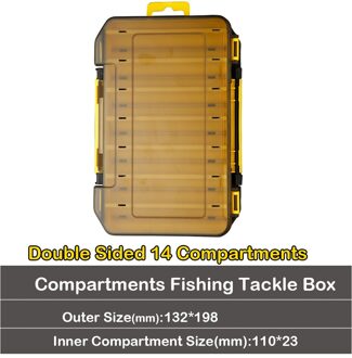 Johncoo Dubbelzijdig 14/12 Compartimenten Visgerei Dozen Vissen Lokken Box Organizer Visaas Tackle Storage Case
