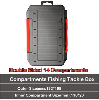 Johncoo Dubbelzijdig 14/12 Compartimenten Visgerei Dozen Vissen Lokken Box Organizer Visaas Tackle Storage Case