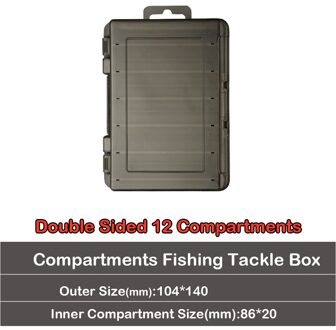 Johncoo Dubbelzijdig 14/12 Compartimenten Visgerei Dozen Vissen Lokken Box Organizer Visaas Tackle Storage Case