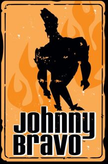 Johnny Bravo Fire Men's T-Shirt - Black - L Zwart