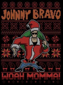 Johnny Bravo Kerstmis Dames T-Shirt - Zwart - L