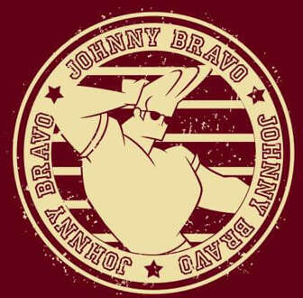 Johnny Bravo Sports Badge Men's T-Shirt - Burgundy - XS Wijnrood