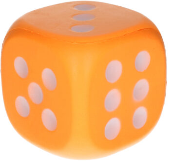 Johntoy 1x Grote schuimrubberen dobbelsteen/dobbelstenen oranje 12 cm - Dobbelspellen