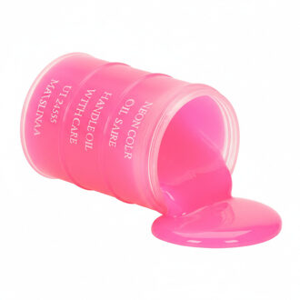 Johntoy 1x Potjes speelgoed/hobby slijm roze in olievat 5,5 x 8 cm 150 ml inhoud - Veilig kinderslijm - Horror slijm - Speelslijm voor jongens/meisjes/kinderen