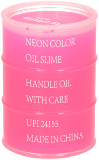 Johntoy 1x Potjes speelgoed/hobby slijm roze in olievat 5,5 x 8 cm 150 ml inhoud