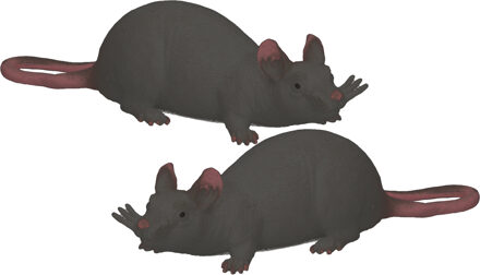 Johntoy 2x stuks John Toy - Speelgoed Halloween decoratie kunststof rat zwart 28 cm